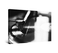 Startonight Quadro su Tela Bianco e Nero Vinile a Disco, Stampe Incorniciato e Pronta da Appendere Design Moderno Arredamento Arte Fotografia Grande Formato 80 x 120 cm Luminoso al Buio