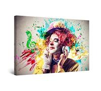 Startonight Quadro su Tela Clown e la Musica, Grandi Quadri Astratti Moderni Stampe Grande per Soggiorno Stampe Incorniciate 80x120 cm, Decorazione Parete, Idea Regalo Elegante Luminoso al Buio