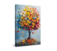 Startonight Quadro su Tela Luminoso - Albero Multicolore Astratto, Quadri Moderni Astratti per Camera da Letto, Stampe Incorniciate 60x90 cm Decorazione Parete, Idea Regalo Elegante Luminoso al Buio