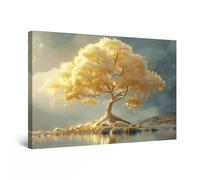 Startonight Quadro su Tela Luminoso - Luce Gialla Albero della Vita, Quadri Moderni Astratti per Soggiorno, Grande Stampe Incorniciate 80x120 cm, Decorazione Parete, Idea Regalo Elegante