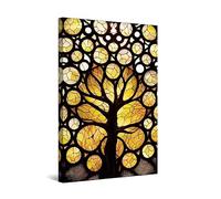 Startonight Quadro su Tela - Pittura Gialla dell'albero della Vita - Grande Opere d'Arte Pronte per Appendere Stampa Moderna e Contemporanea 80 x 120 cm Idea Regalo Elegante Luminoso al Buio