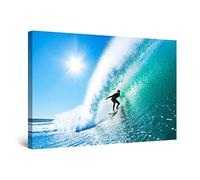Startonight Quadro su Tela Surfer sull'onda Perfetta, Grandi Quadri Astratti Moderni Stampe Grande per Soggiorno Stampe Incorniciate 80x120 cm, Decorazione Parete, Idea Regalo Elegante Luminoso