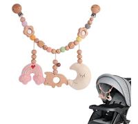 STARTONYOU Catena per carrozzina in legno per bambini, per bambini, giocattolo per passeggini, ragazze, ragazzi, accessori per passeggini, per neonati e bambini a partire da 0 mesi