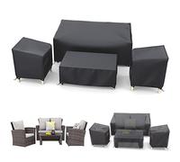 STARTWO 4 coperture per mobili da Patio, Resistenti e Impermeabili 500 Denari, Copertura Antivento per mobili da Esterno, Copertura Antivento per Divano e Sedia, Set di mobili in Rattan di Vimini,