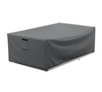 STARTWO Copertura impermeabile per mobili da giardino, copertura per tavolo da caffè, resistente, rettangolare, adatta fino a 122 x 71 x 33 cm, grigio