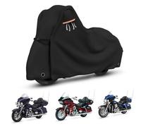 STARTWO Copri moto impermeabile per esterni, per modelli Harley Davidson Touring con side+top box Ultra Limited, Road Glide Limited, Gold Wing, Road Master 280 x 114,3 x 149,9 cm, nero