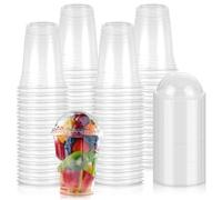 STARVAST 100 bicchieri per frullati da 473 ml con coperchio a cupola, tazze riutilizzabili in plastica con coperchio per frappè, frullati, caffè freddo, slusly e Bubble Tea