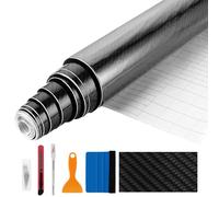 STARVAST 2 pellicole protettive in carbonio, 400 x 30 cm, 6D, autoadesive, in vinile, impermeabili, per auto, moto, computer, mobili, colore nero