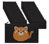 STARVAST 30 sacchetti in tessuto bianco fai da te con chiusura lampo, piccoli sacchetti di stoffa da dipingere, trousse da dipingere, in tessuto, per dipingere bambini, 12 x 21 cm, Nero , Fermasoldi