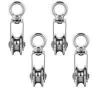 STARVAST 4 pulegge con 2 cuscinetti a sfera, in acciaio inox, 48 mm, tipo V per funi da 12 mm