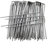 STARVAST 50 picchetti da giardino a forma di U, 150 mm x 30 mm, picchetti di fissaggio in acciaio zincato, per tela di pacciamatura, graffette da giardino per teloni anticattive erbe, antiruggine, 50