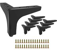 STARVAST 8 piedini per mobili in metallo, colore nero, 13 cm, gambe per divano, in metallo, triangolari, gambe da tavolo, per armadio, divano, tavolino da caffè e altri - con viti