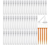 STARVAST Confezione da 100 flaconi di plastica trasparenti da 5 ml, con imbuto a goccia, spray da viaggio vuoto