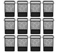 STARVAST Portapenne da scrivania, 12 pezzi, in metallo, portapenne, multifunzione, per bambini, organizer da ufficio, per penne (nero)