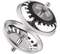 STARVAST Set di 2 tappi per lavello da cucina in acciaio inox, filtro per lavello da cucina universale 79,3 mm, tappo per caveau antibloccaggio in acciaio inossidabile, per cucina e bagno