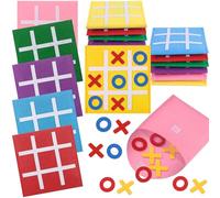 Starvortex 12 Pezzi Tic-Tac-Toe Gioco Tris, 6 colori (12x12 cm), Gioco Educativo Tic-Tac-Toe, Regalo per Feste di Compleanno, Idea per Casa e Scuola