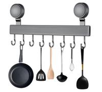 Starvortex Appendi Mestoli da Cucina con Ventosa, Barra Porta Utensili da Cucina con 8 Ganci Mobili, Porta Utensili da Cucina Resistente con Capacità di Carico 20kg, per Mestolo Presine da Cucina
