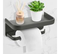 Starvortex Portarotolo con Mensola, Portarotolo Carta Igienica in Alluminio Senza Foratura, Supporto Carta Igienica con 2 Metodi di Montaggio, Porta Rotolo WC Multifunzionale, Accessori Bagno Pratici