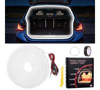 Starvortex Striscia LED per Bagagliaio Auto da 4m, Luce LED Bianca Costante per Bagagliaio con Connettore a Spina, Striscia in Silicone Flessibile e Tagliabile per Interni Auto per Berline SUV Camion