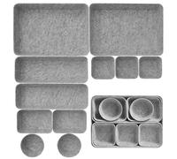 Starward 11 Pezzi Organizer Cassetti, Organizer Cassetti Scrivania Impilabile, 5 Misure Scatole di Feltro, per Ufficio, Soggiorno, Toletta, Guardaroba