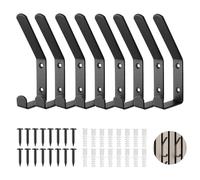 Starward 8 Pezzi Ganci Appendiabiti, Ganci Appendiabiti Parete con Tasselli Espansione, Appendi Abiti Muro, Appendi Accappatoio Bagno, per Camera Letto, Soggiorno, Bagno, Armadio (Neri)