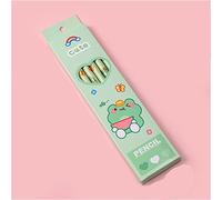 STARWAVE 6Pcs/Pack Wooden Lead Pencil Set Cute Cartoon HB Pencil Animal Pencils Student Stationery Prize Gift for Kids Kawaii School Supplies(Little Frog)