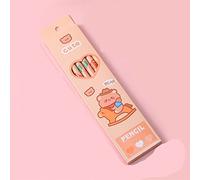 STARWAVE 6Pcs/Pack Wooden Lead Pencil Set Cute Cartoon HB Pencil Animal Pencils Student Stationery Prize Gift for Kids Kawaii School Supplies(Trojan Bear)