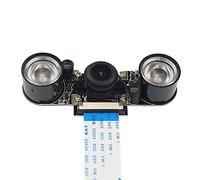 STARWAVE for Raspberry Pi 4 Model B/3B+/3B/2B 5 megapixel fisheye Wide Angle Night Vision Camera + Light Sensor 130 Degrees