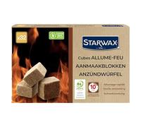 STARWAX Cubi accendi fuoco PEFC lotto da 32 | Accende rapidamente stufe camini e barbecue, 10 min di combustione, senza odore, non altera il sapore dei cibi