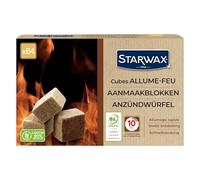 STARWAX Cubi accendi fuoco PEFC lotto da 64 | Accende rapidamente stufe camini e barbecue, 10 min di combustione, senza odore, non altera il sapore dei cibi