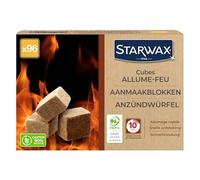 STARWAX Cubi accendi fuoco PEFC lotto da 96 grande formato | Accende rapidamente stufe camini e barbecue, 10 min di combustione, senza odore, non altera il sapore dei cibi