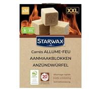 STARWAX - Cubi accendifuoco - Fino a 20 min di combustione - Accensione rapida e sicura - Non altera il sapore degli alimenti - Certificazione PEFC - Set da 34