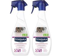STARWAX - Detergente Deodorante Superprofumato per Ambienti con Animali - Spray 500ml Pronto all'Uso - Pulisce, Deodora e Copre gli Odori Forti (urina, escrementi…) fino a 8 ore (Confezione da 2)
