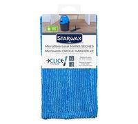 STARWAX - Microfibra per spazzolone Clic system mani asciutte - Sgrassa ed elimina lo sporco senza lasciare tracce - Qualità professionale - Lavabile in lavatrice - 35x10cm - Lotto da 1