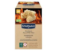 STARWAX - Rullo accendifuoco per barbecue, camino e stufa - composizione naturale - accensione rapida - pulito e inodore - Non altera il sapore degli alimenti - Set da 50