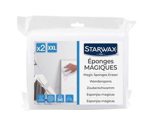 STARWAX - Spugne magiche - Set di 4 x 2 - Elimina le tracce - Scrub le macchie - Non graffianti - Facile da pulire - Formato XL pratico ed economico - Design francese