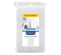 STARWAX Spugne magiche XXL lotto da 6 | Eliminano macchie tracce di dita penna bruciature e grassi su muri e mobili, formato XXL ritagliabile, si usano umide