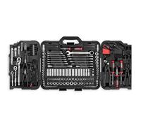 STARWORK TRUE MECHANIC - Set di attrezzi meccanici e set di bussole, professionale, SAE/metrico, bussole e chiavi a cricchetto con finitura a specchio, 312 pezzi