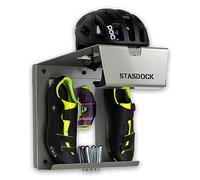 Stasdock Supporto Bici da Muro | Deep Silver | Appendi Bici da Corsa | Portabici da Parete con Mensola | Gancio Bici Muro con Accessori | Supporto Bici da Parete per Garage o Interni