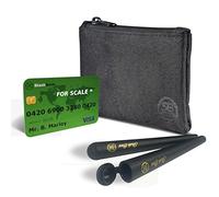 Stash Bros Borsa tascabile a prova di odore e 2 tubi ermetici per riporre oggetti, contenitore a prova di odore e altri accessori, Nero , 5.25x3.5 in, Oscurato