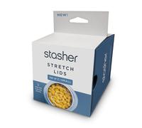 Stasher Confezione da 3 coperchi elastici riutilizzabili in silicone di alta qualità, piccoli, trasparenti, da 6,3 cm, con chiusura ermetica, senza BPA, senza perdite, lavabili in lavastoviglie,