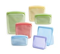 Stasher - Confezione di 7 sacchetti riutilizzabili in silicone, adatti per microonde e lavastoviglie, a prova di perdite, arcobaleno
