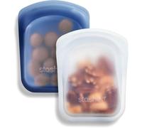 Stasher Premium Silicone Reusable Food Storage Pocket Bags, confezione da 2, Clear + Deep Ocean | Multi-Use Food Storage Bags, Lunch Bag, Travel Containers | BPA Free, Leak-free, Dishwasher Safe, 118