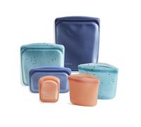 Stasher Sacchetti riutilizzabili in silicone, confezione da 6 pezzi, sacchetti riutilizzabili per congelatore, microonde, lavastoviglie, forno, sous vide, contenitori per il pranzo, ecologici, borsa