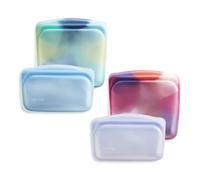 Stasher Sacchetti riutilizzabili per alimenti in silicone di alta qualità, confezione da 4, multiuso, sacchetti multiuso per alimenti, borsa per il pranzo, contenitori da viaggio, senza BPA, senza