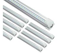 STASUN Luce Negozio 1,5m Confezione 10 Pezzi, Tubo LED T8 40W 5200lmn Integrato, Luce Diurna 5000K, Forma a V, Copertura Trasparente, Luci LED Negozio Collegabili con Spina per Officina, Magazzino