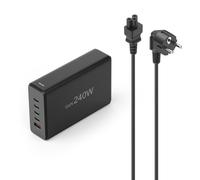 Stat. chrge 5 porte, GaN, ricarica. rap., 4 USB-C, 1 USB-A, PD, 240W, nero