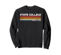 State College Pennsylvania, Design retrò a Strisce, Città, Stile Vintage Felpa