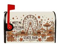 State Fair Fall Memories - Coperture magnetiche per cassetta postale con | tema carnevale, copertura cassetta delle lettere, foglie autunnali, nostalgia del raccolto, illustrazione nostalgica