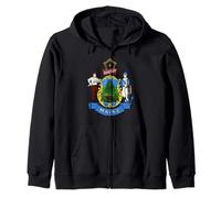 State Flag of Maine Felpa con Cappuccio